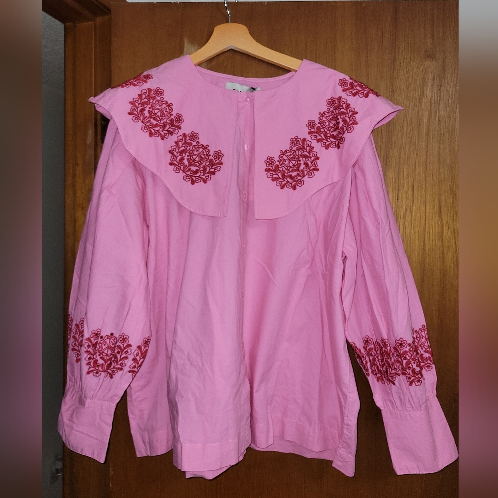 Damson Madder Romeo Organic Broderie Blouse UK Sz 16